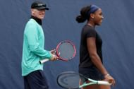 Coco Gauff (right) and coach Brad Gilbert